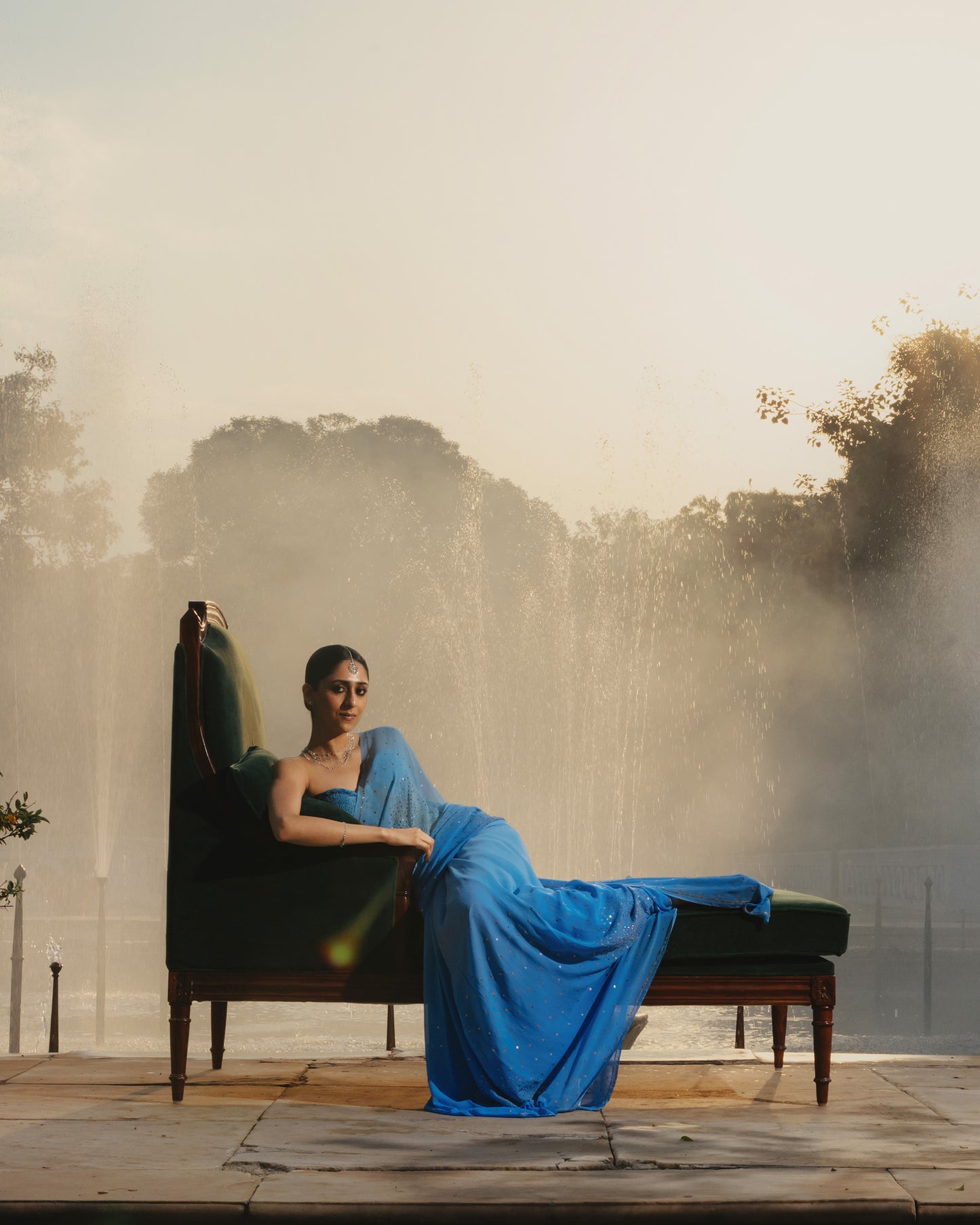 Sequins Chakkar Saree (Blue)