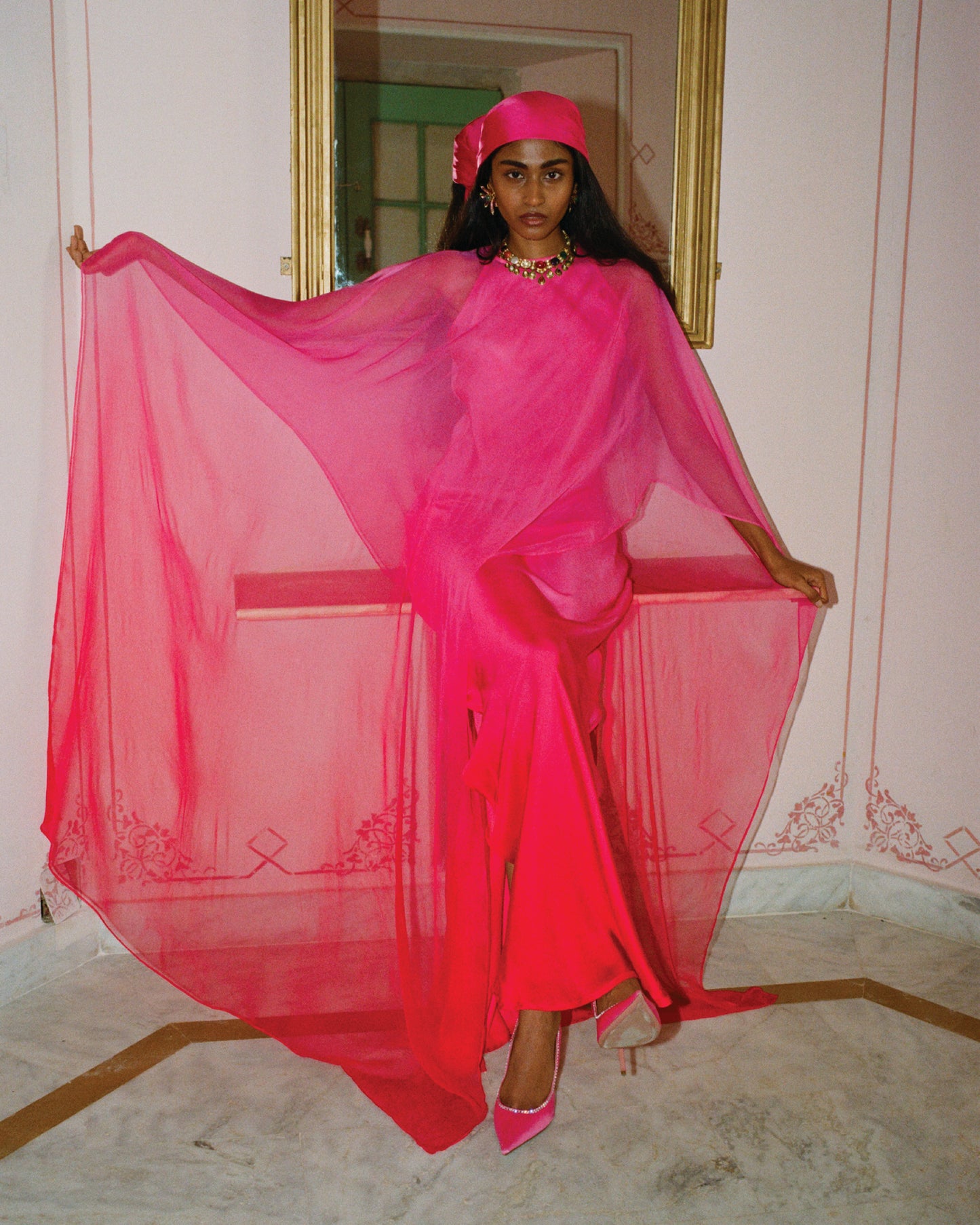 Cape Dress (Shades of Pink)