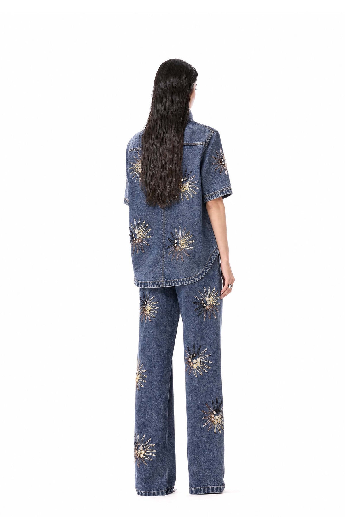 SUNSPELL' EMBELLISHED DENIM TOP