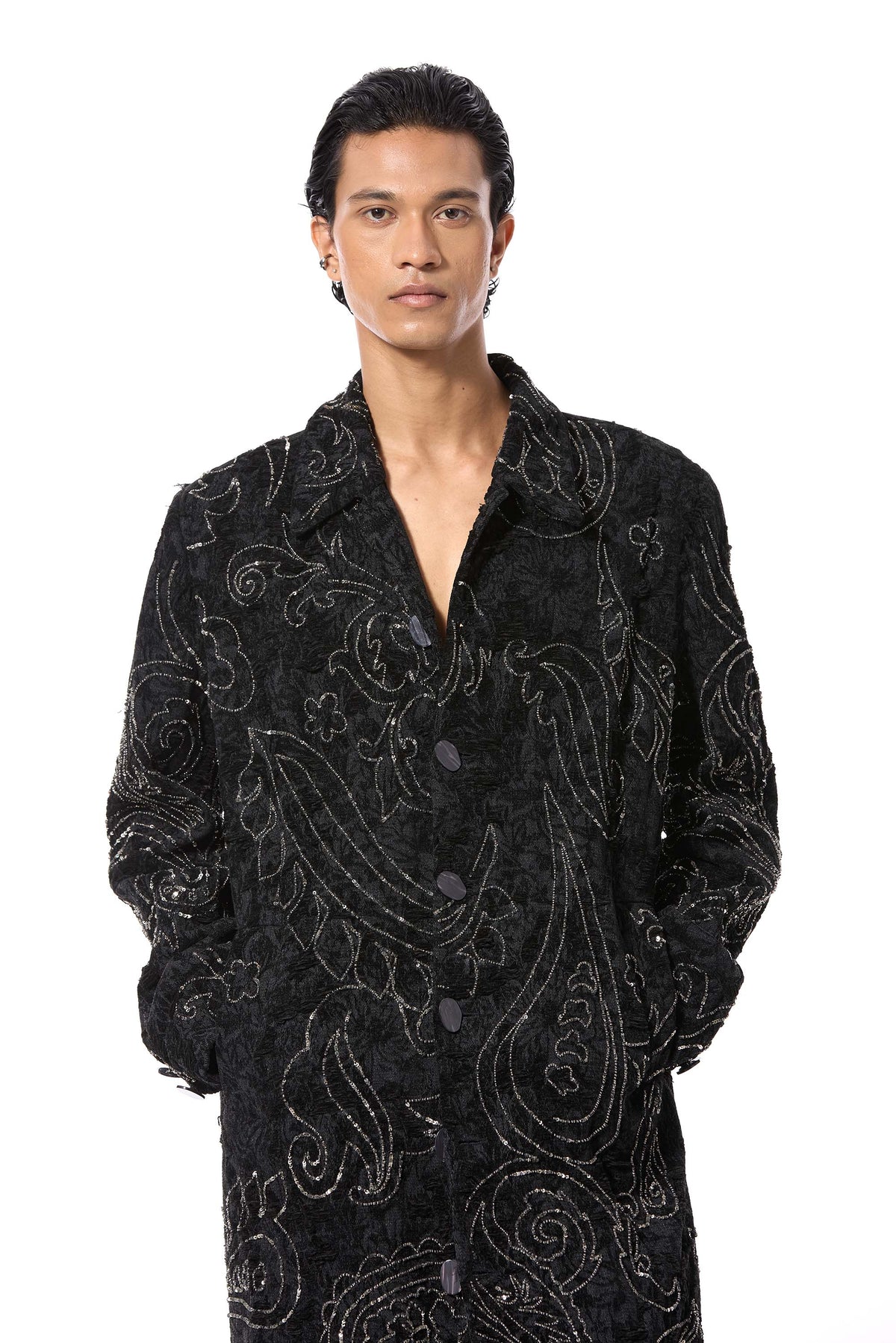 'PAISFLARE' EMBELLISHED COAT