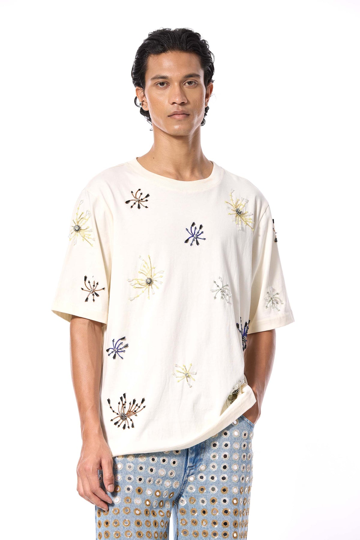 'SOLSHADOW' EMBELLISHED T-SHIRT