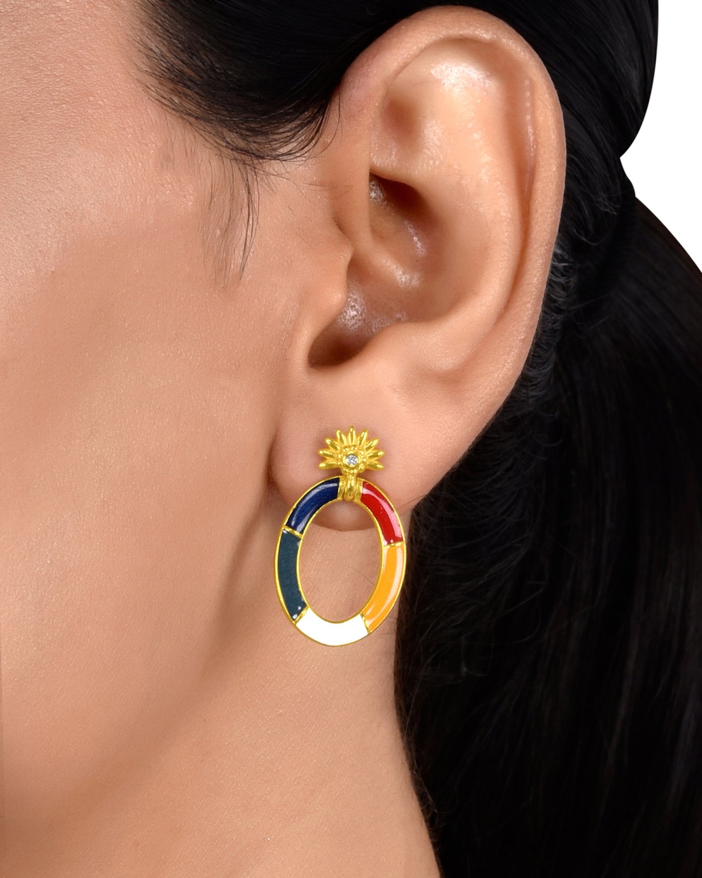 Pachranga Oval Shape earring