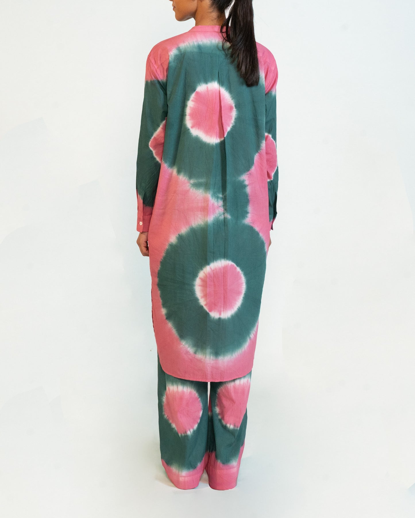 Pink & Green Kurta Pant Set