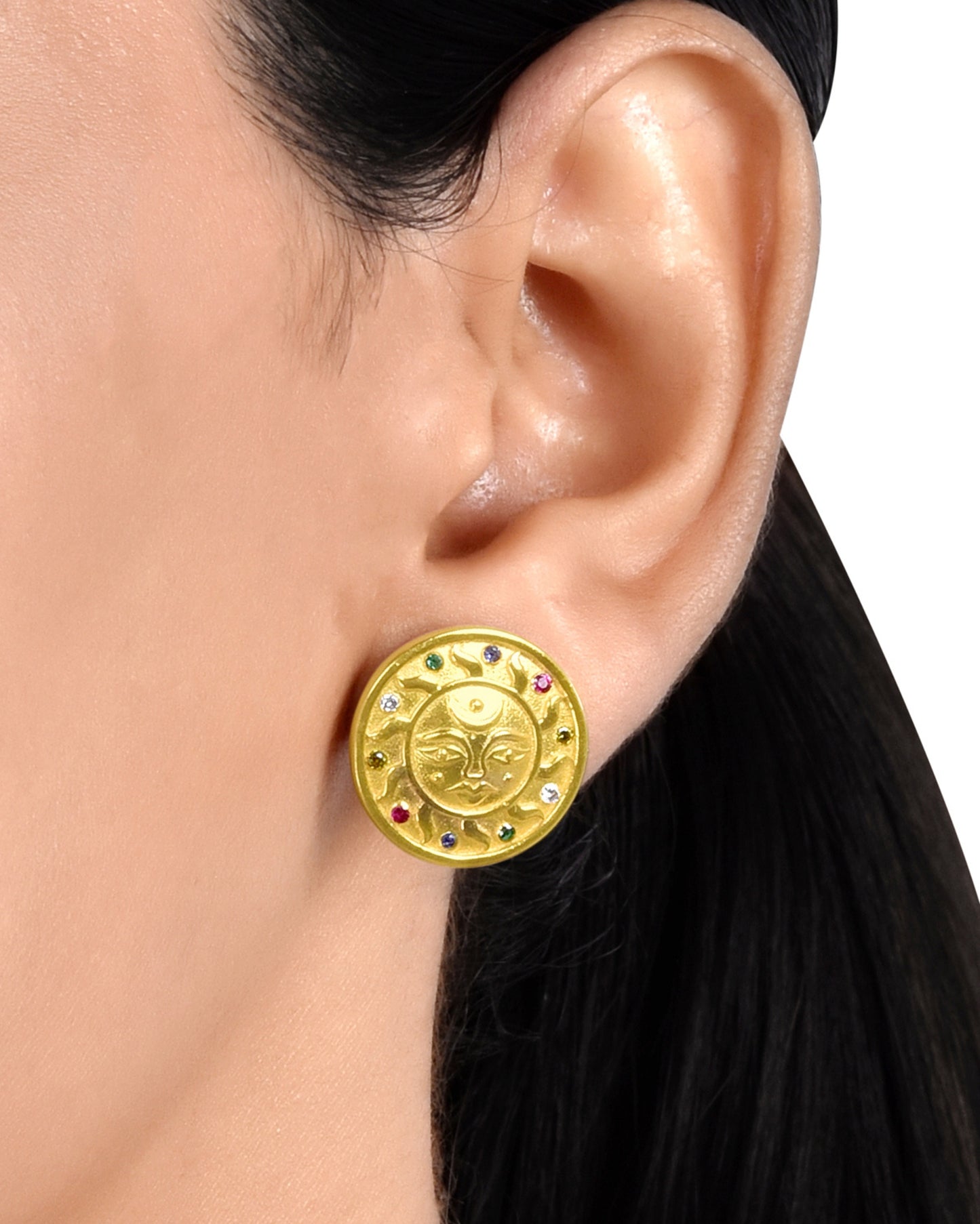 Pachranga Sun Emblem Ear Studs