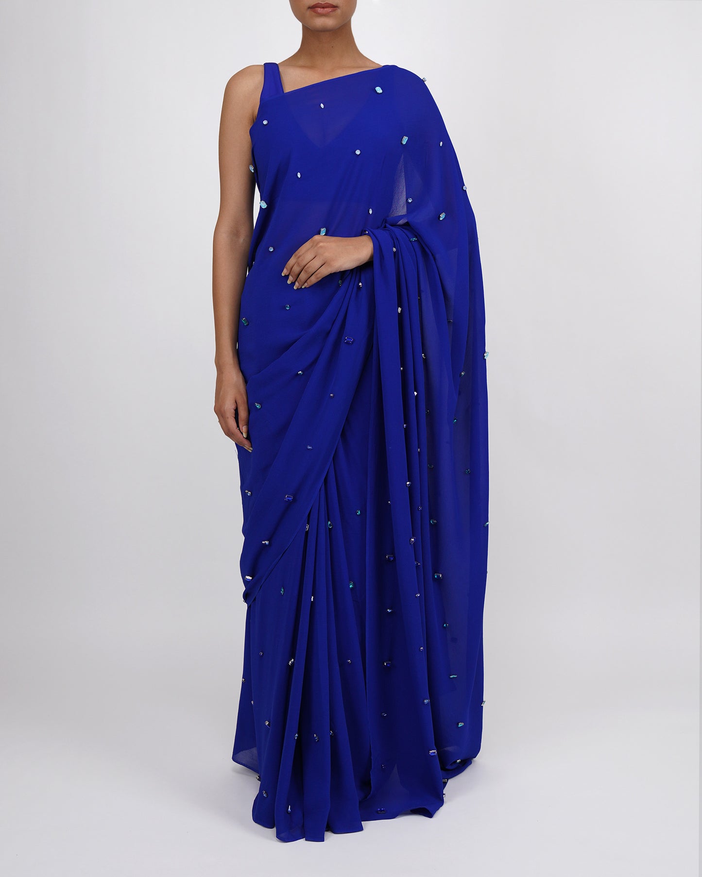 Embellished Sari (Blue)