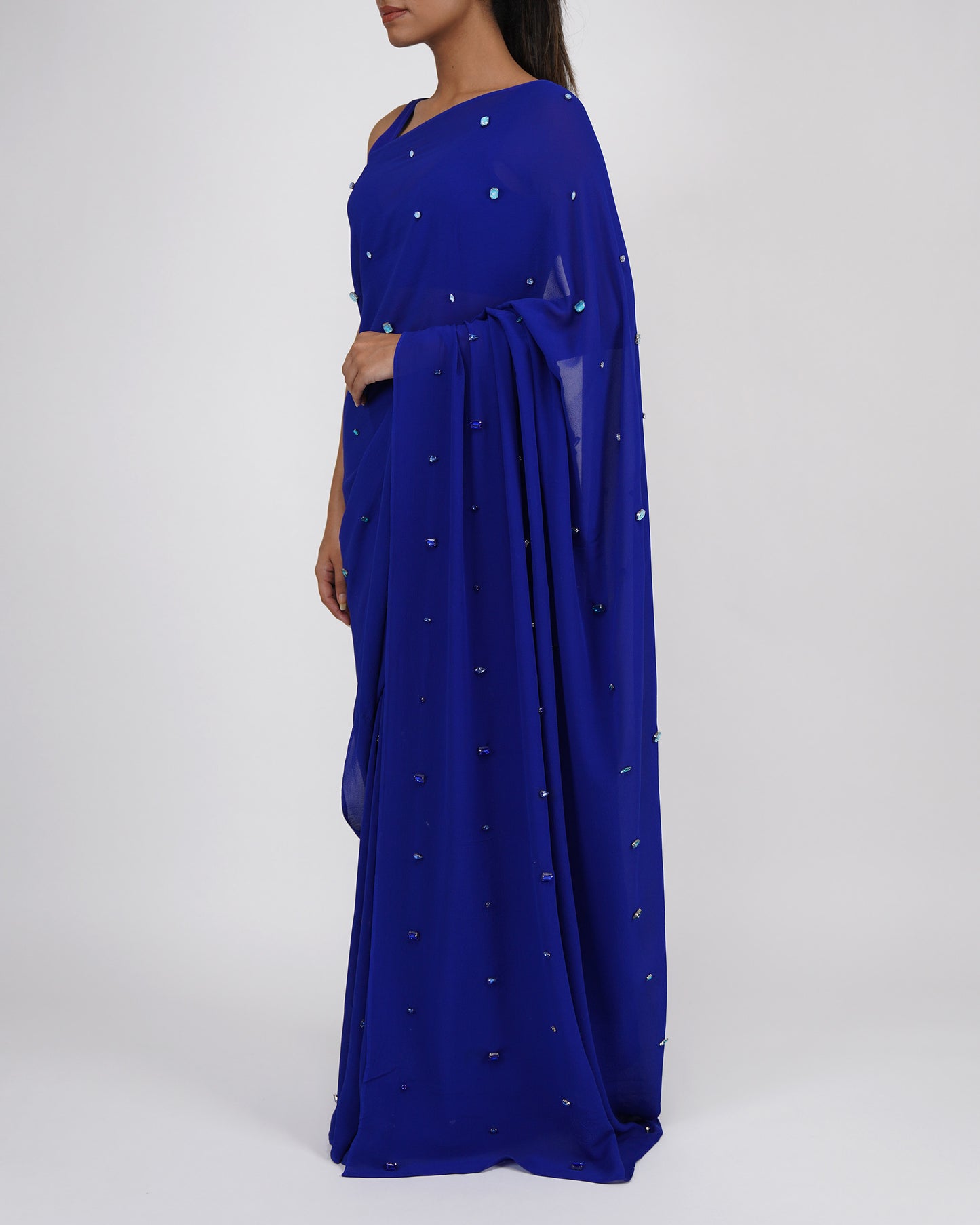 Embellished Sari (Blue)