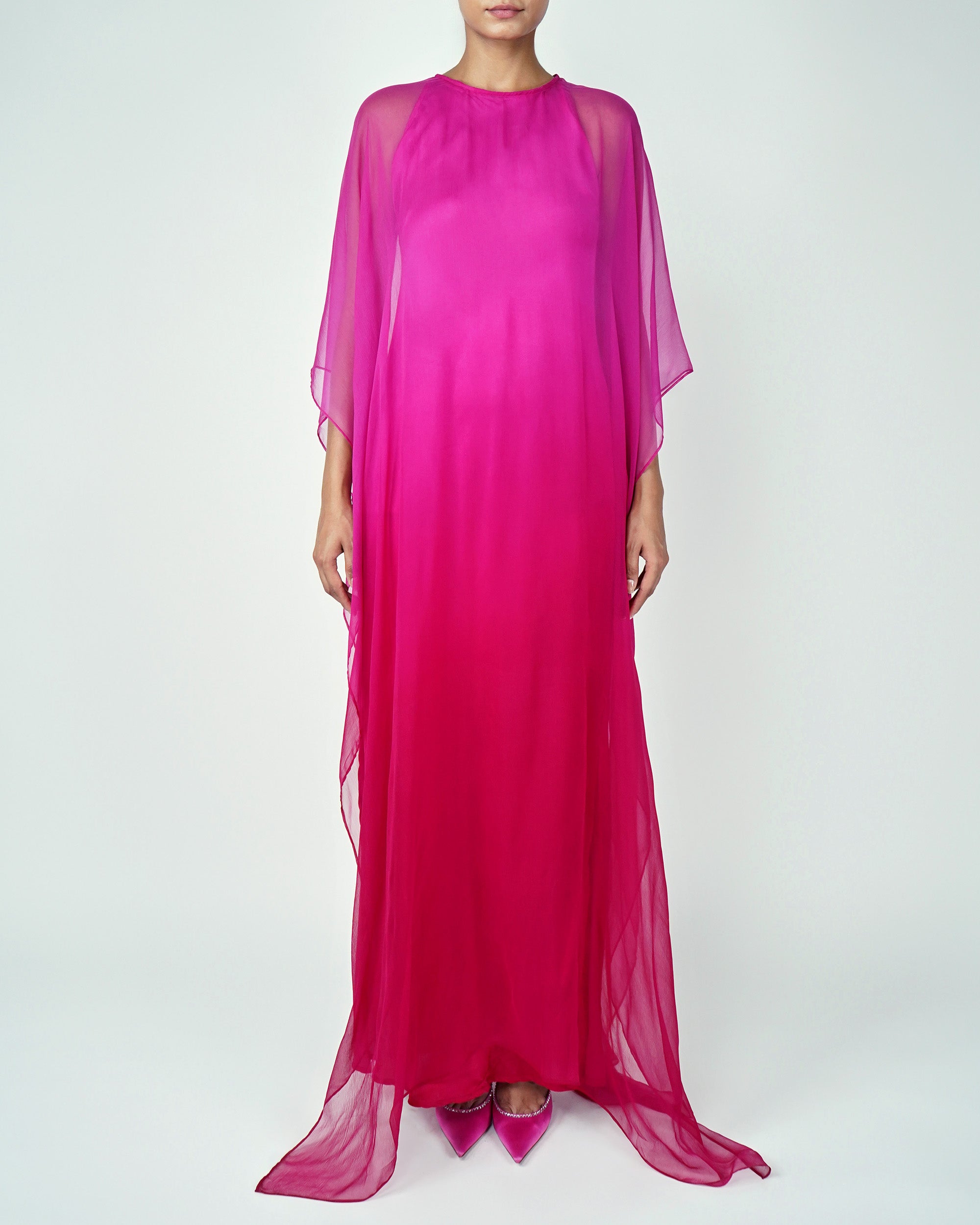 Cape Dress Shades of Pink