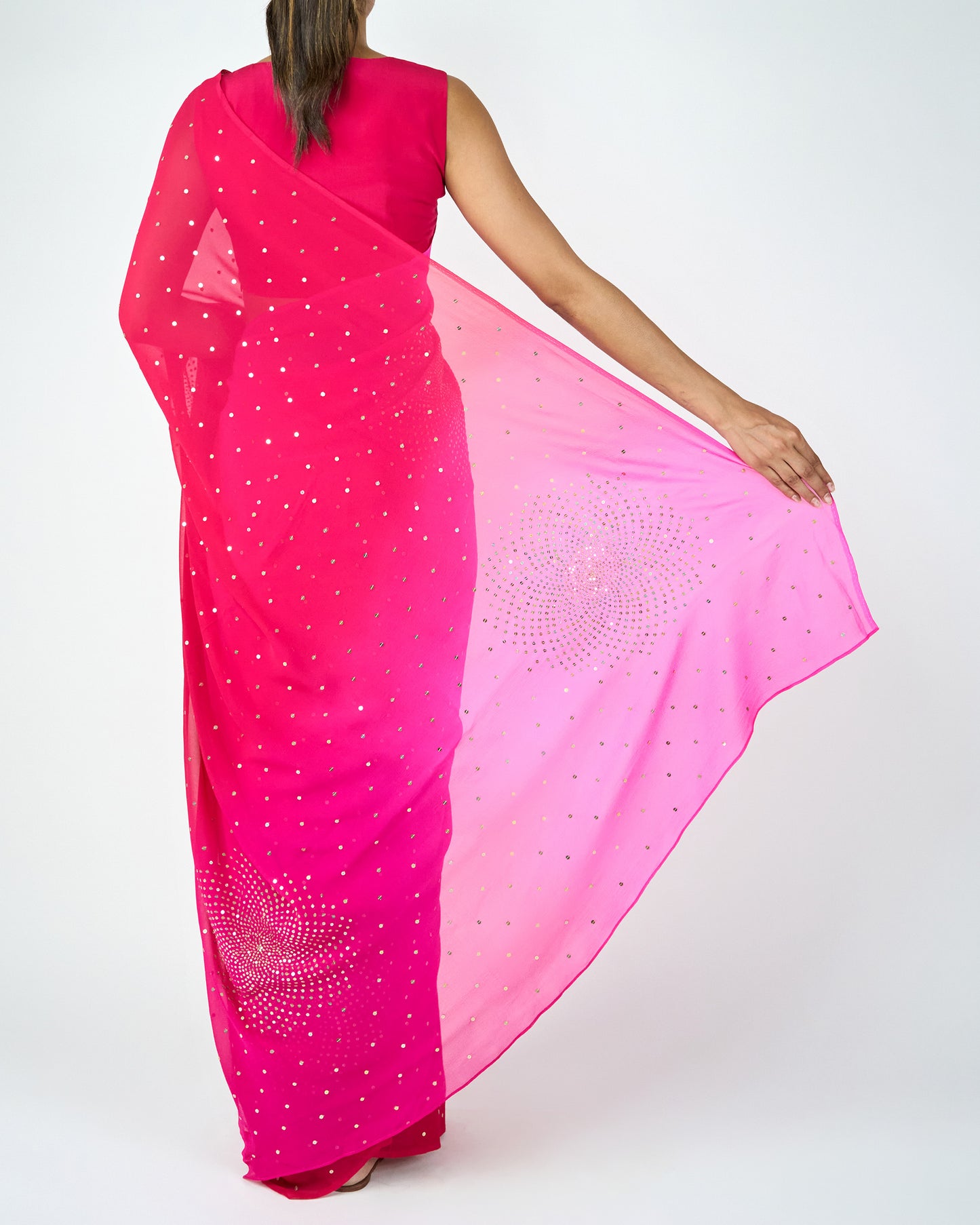 Sequins Chakkar Saree (Pink Shaded)