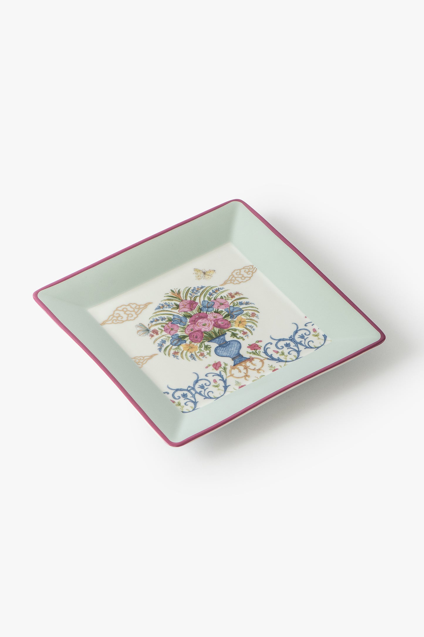 Jaipur Rose Guldasta Square Plate