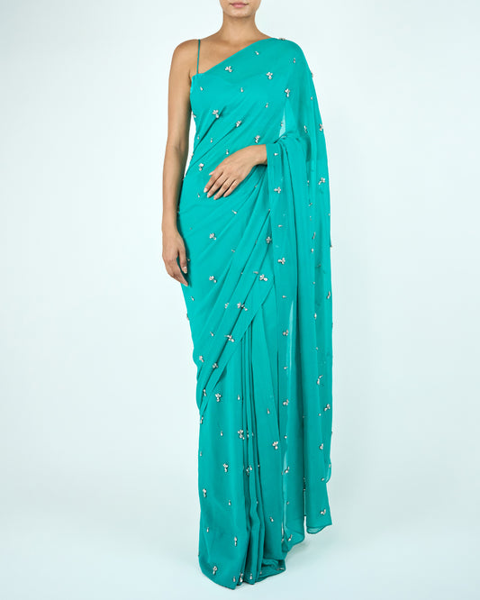 Embellished Saree (green)