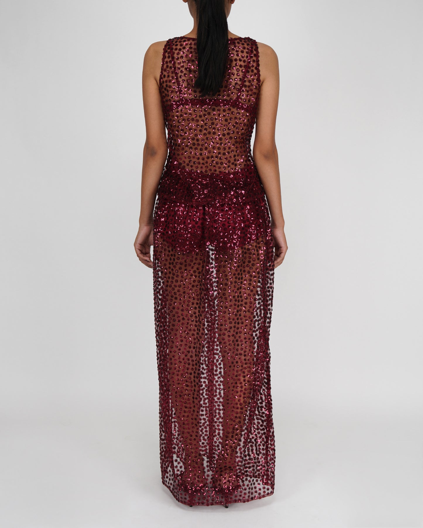 Star Sequins Skirt (Maroon)