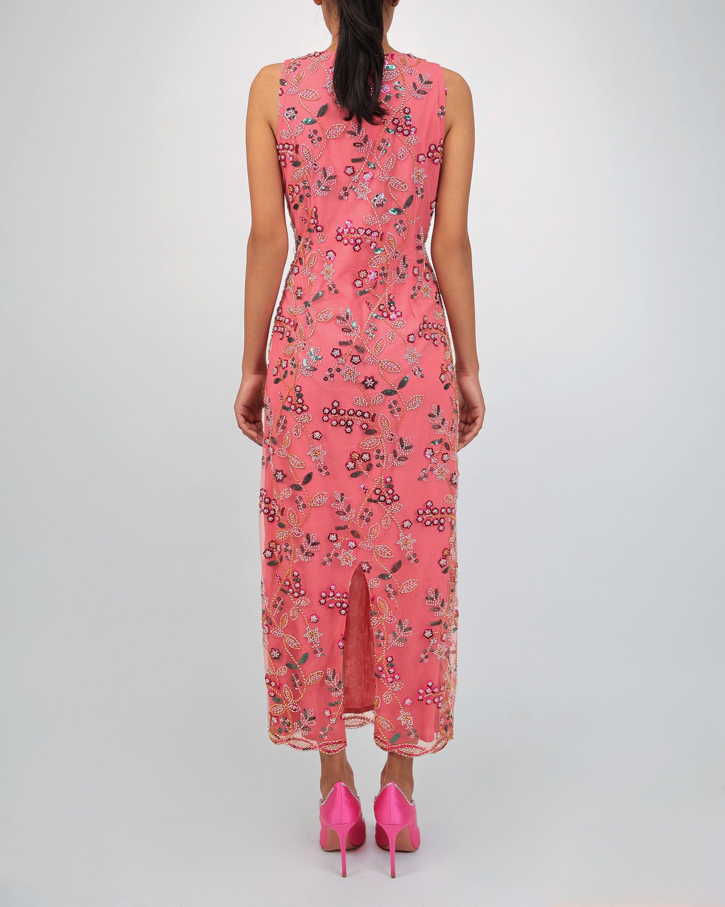 Embellished Long Dress (Peach)