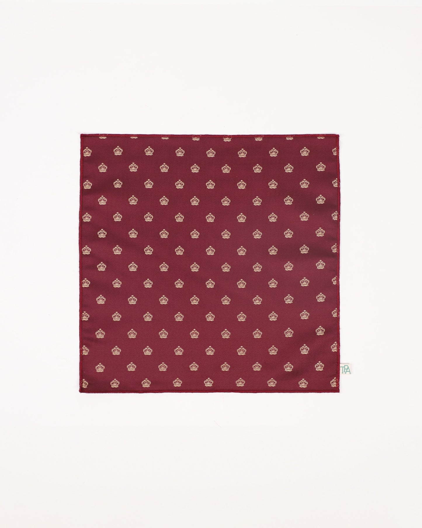 Crown Pocket Square (Maroon)