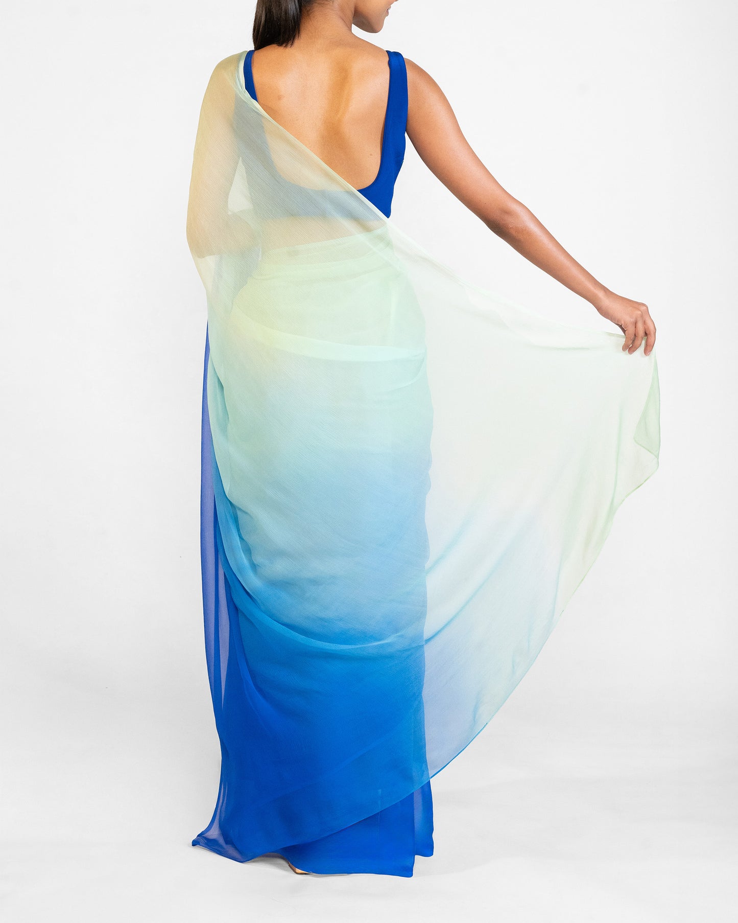 Saree- Green & Blue