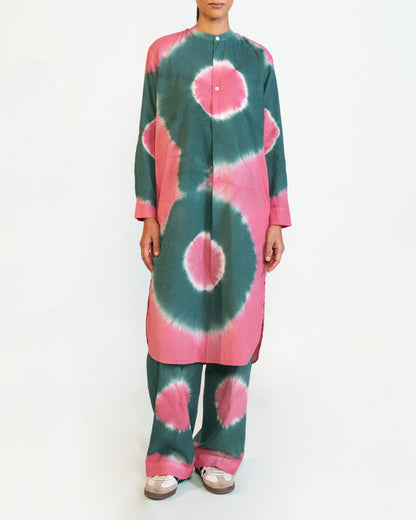 Pink & Green Kurta Pant Set