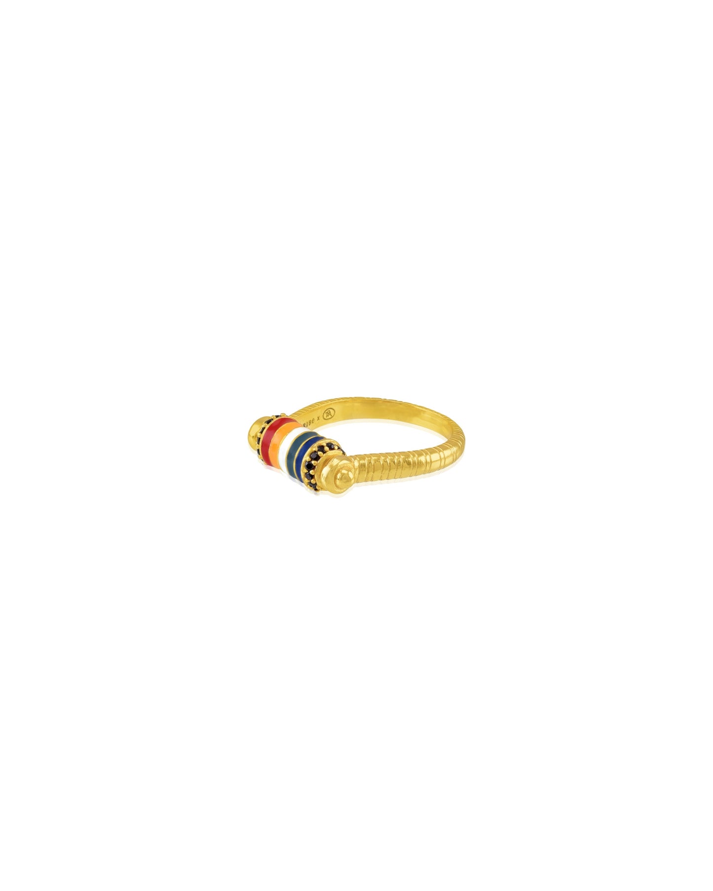 Gold Plated Pachranga Cylin Ring