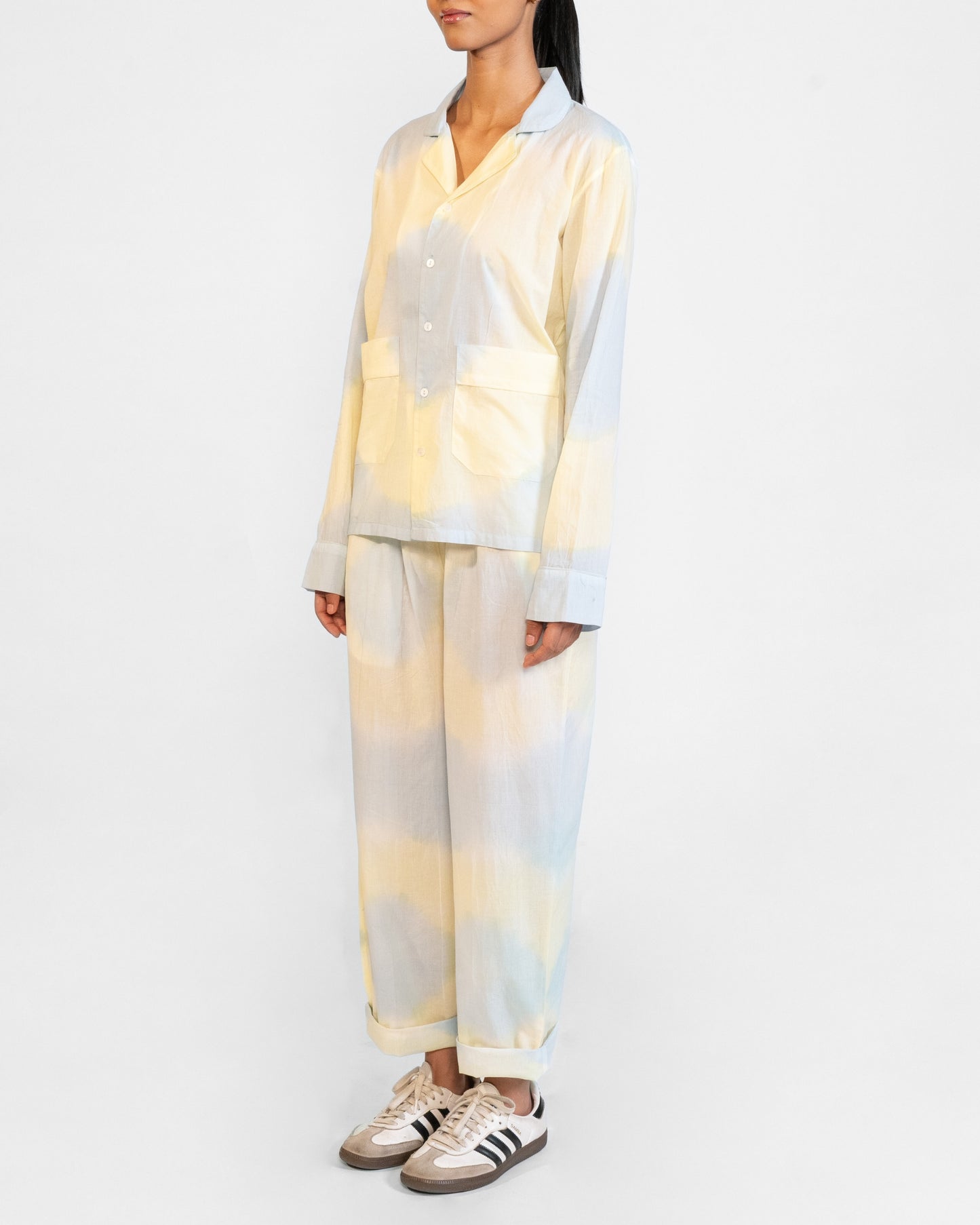 Ice Blue & Butter Yellow Pyjama Set