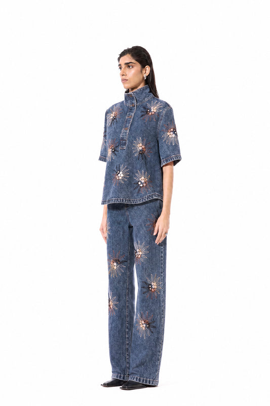 SUNSPELL' EMBELLISHED DENIM PANTS