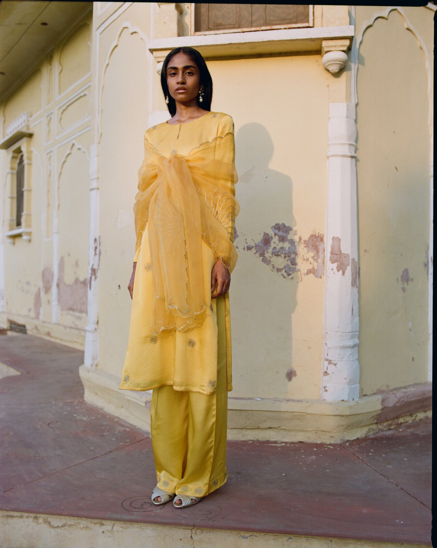 Embellished Sun Kurta Set (yellow)