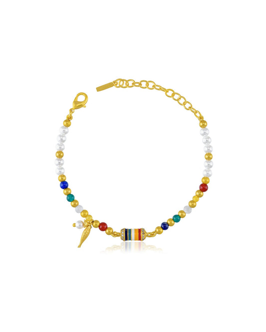 Gold Plated Pachranga Cylin Bracelet