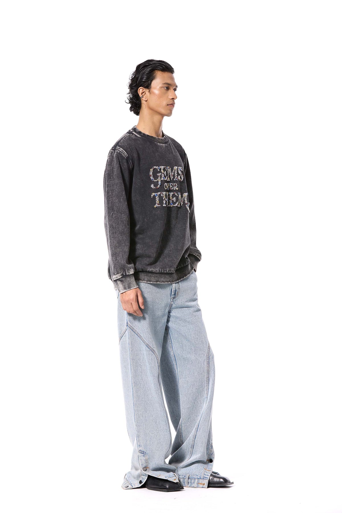 'GEMS OVER THEM' EMBELLISHED SWEATSHIRT