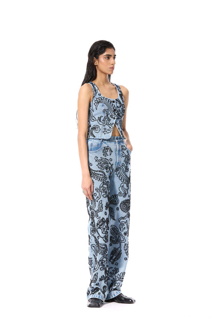 'PAISFLARE' EMBELLISHED DENIM PANTS