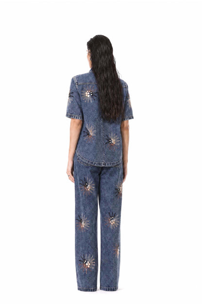 SUNSPELL' EMBELLISHED DENIM PANTS