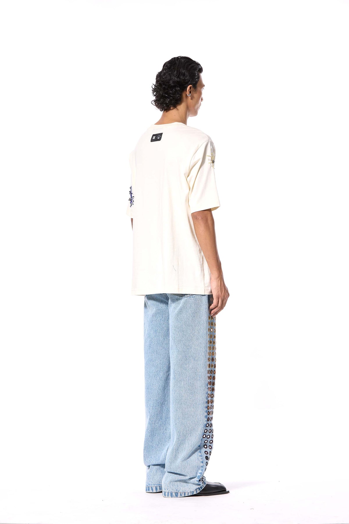 'DIAMANTE' EMBELLISHED DENIM PANTS