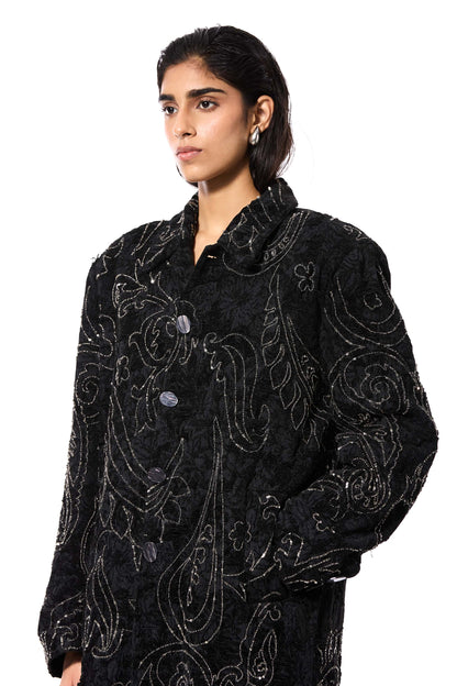 'PAISFLARE' EMBELLISHED COAT