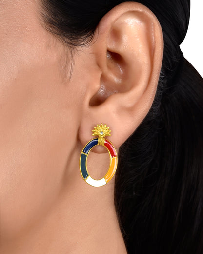 Pachranga Oval Shape earring
