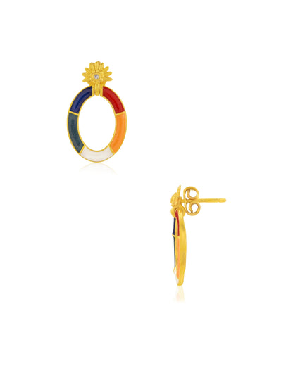 Pachranga Oval Shape earring