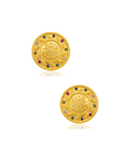 Pachranga Sun Emblem Ear Studs