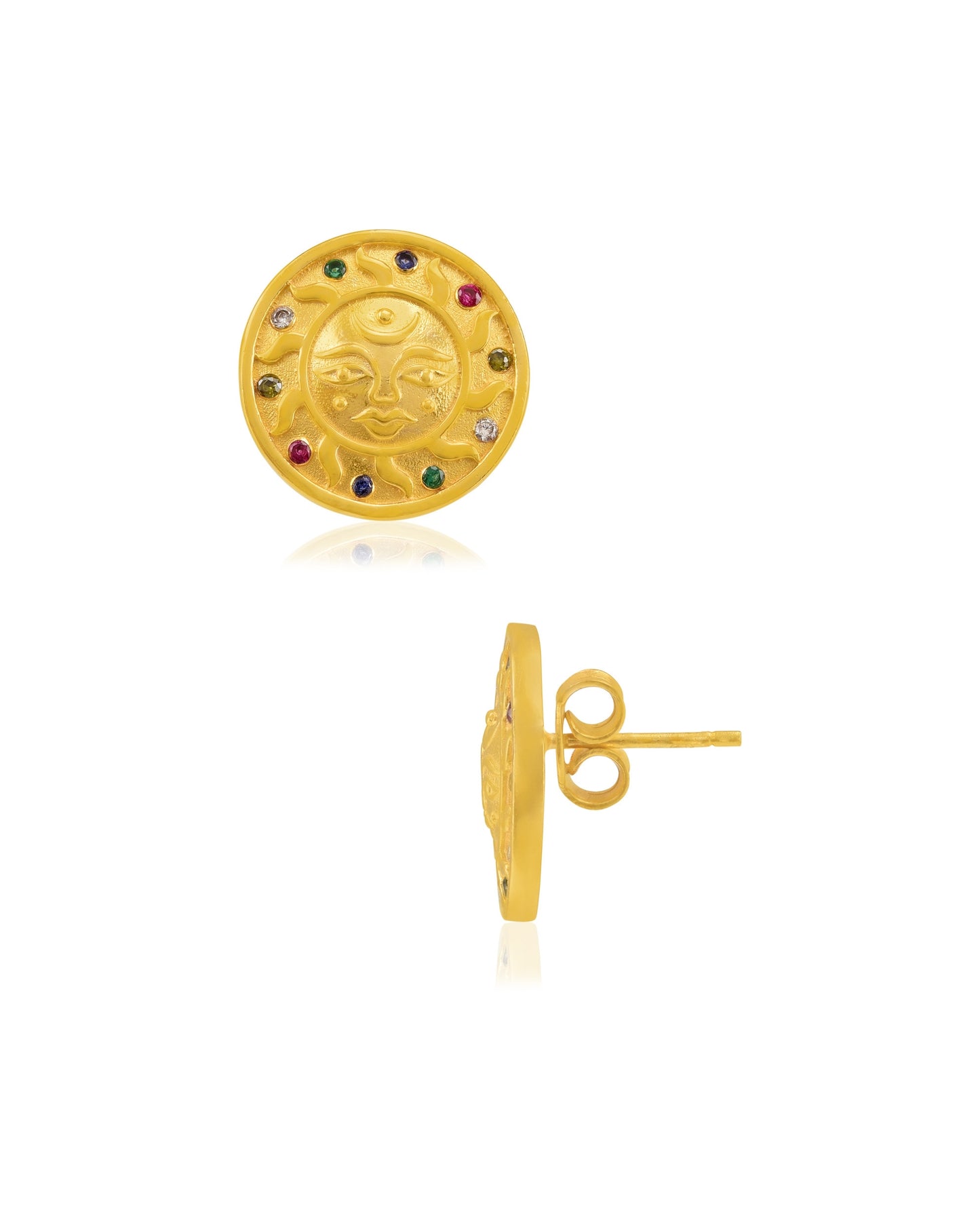 Pachranga Sun Emblem Ear Studs