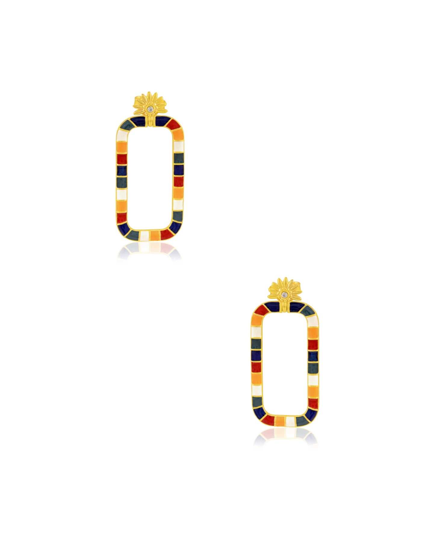 Pachranga rectangular shape earring