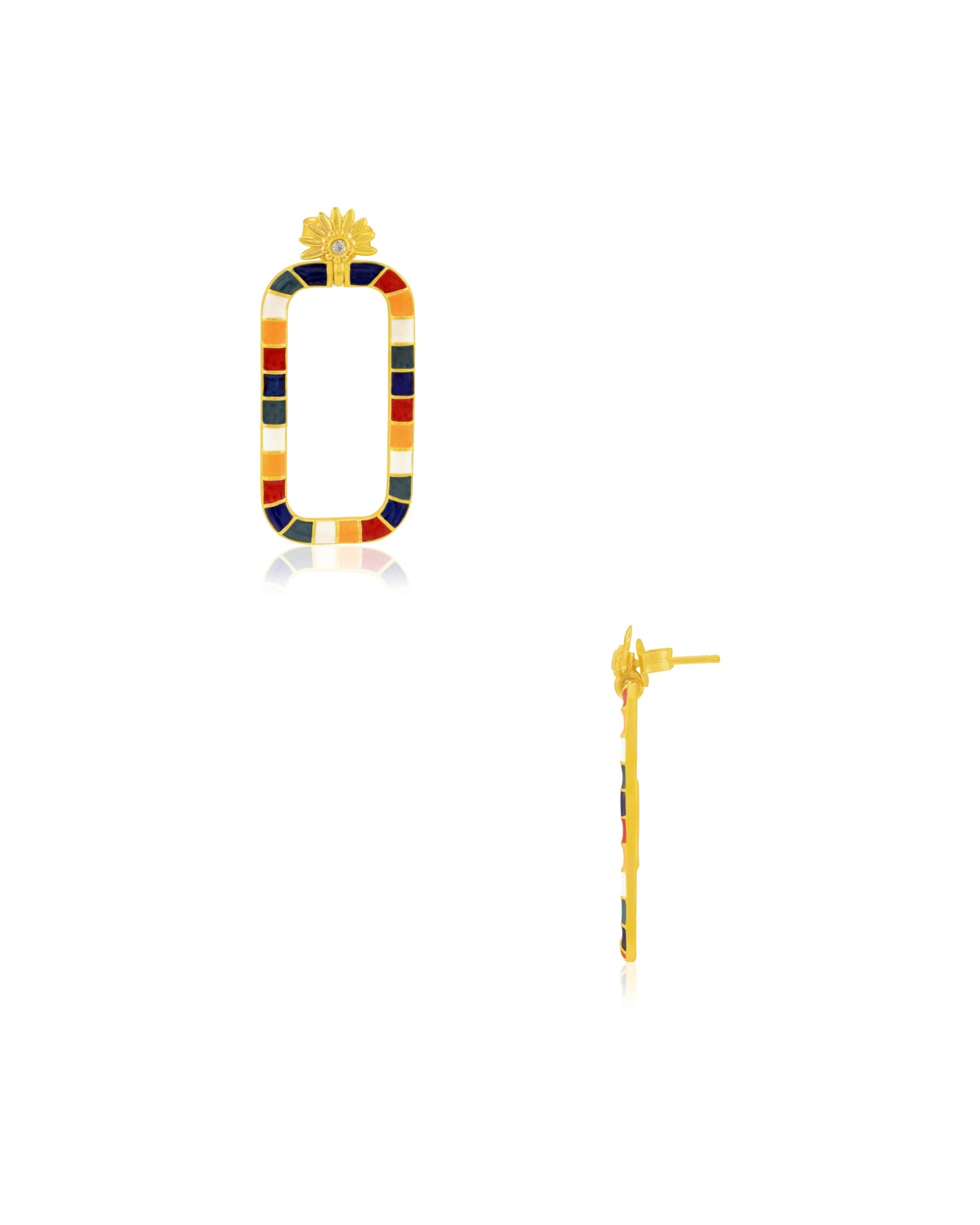Pachranga rectangular shape earring