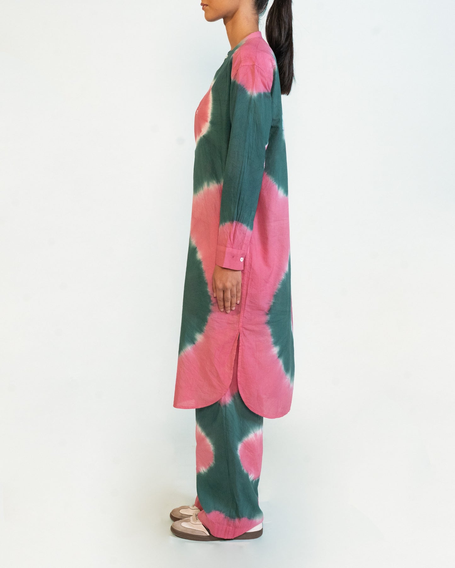 Pink & Green Kurta Pant Set