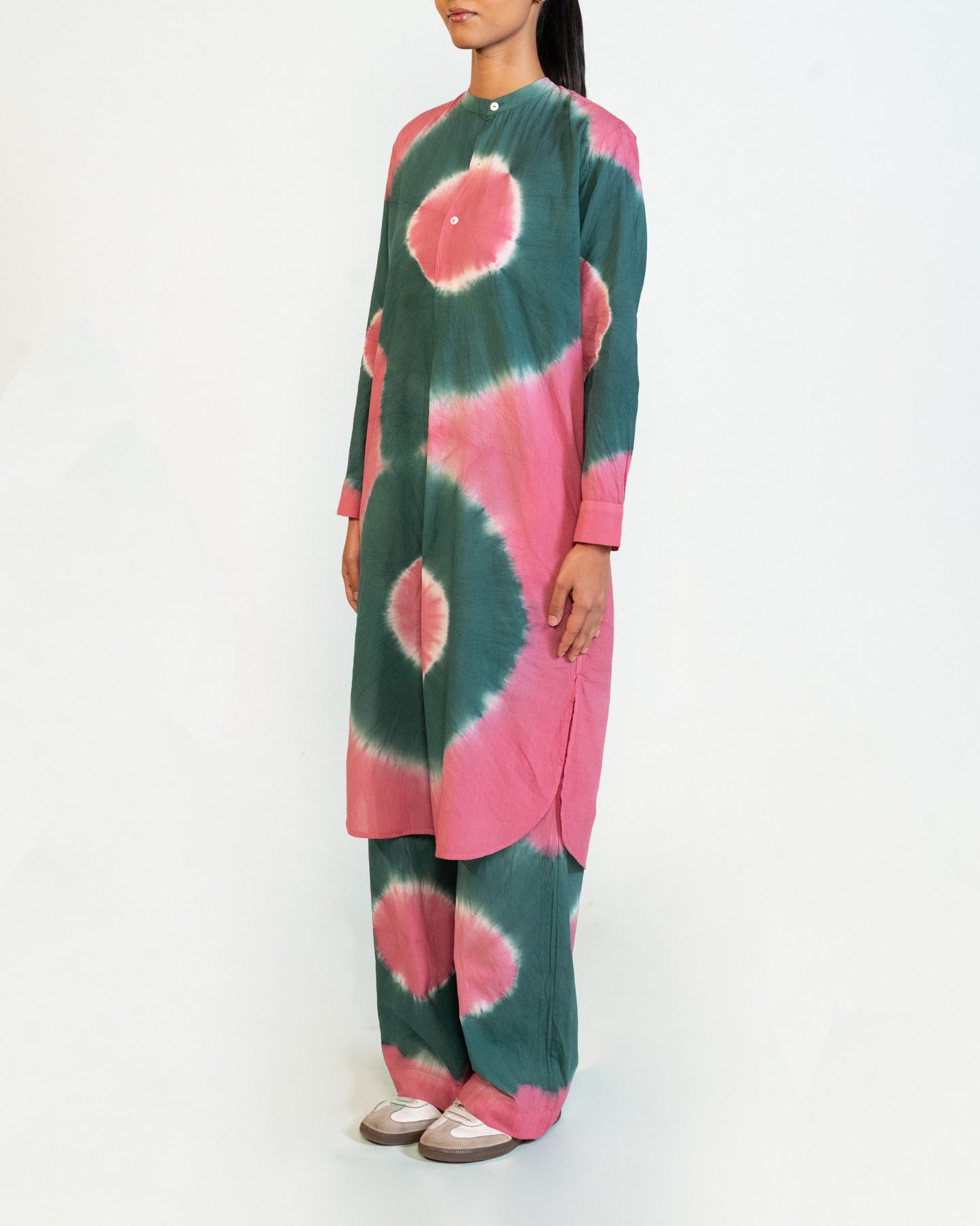 Pink & Green Kurta Pant Set