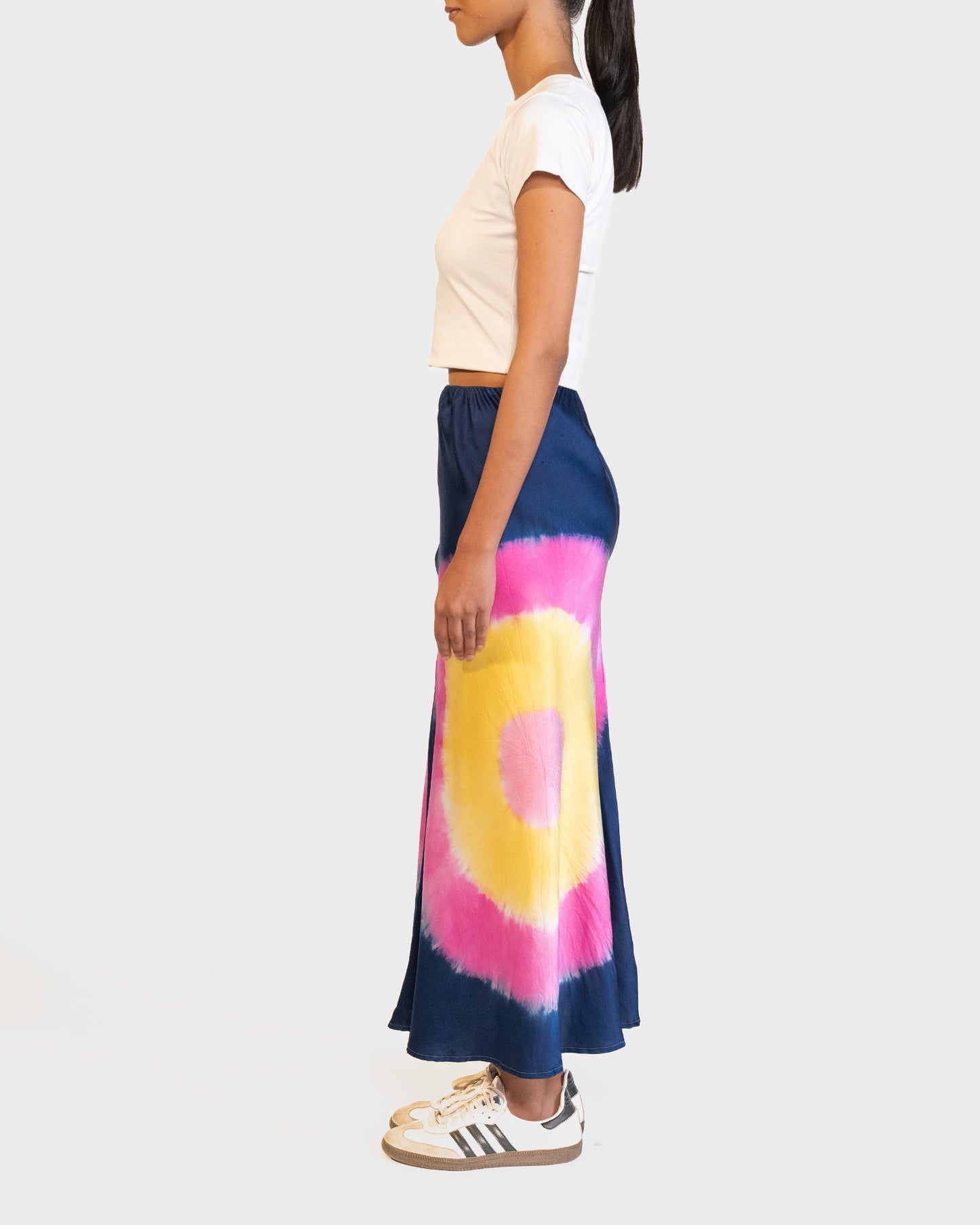 Satin Silk Tie & Dye Skirt