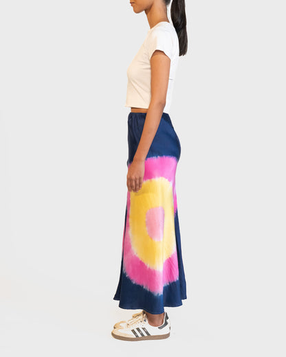Satin Silk Tie & Dye Skirt