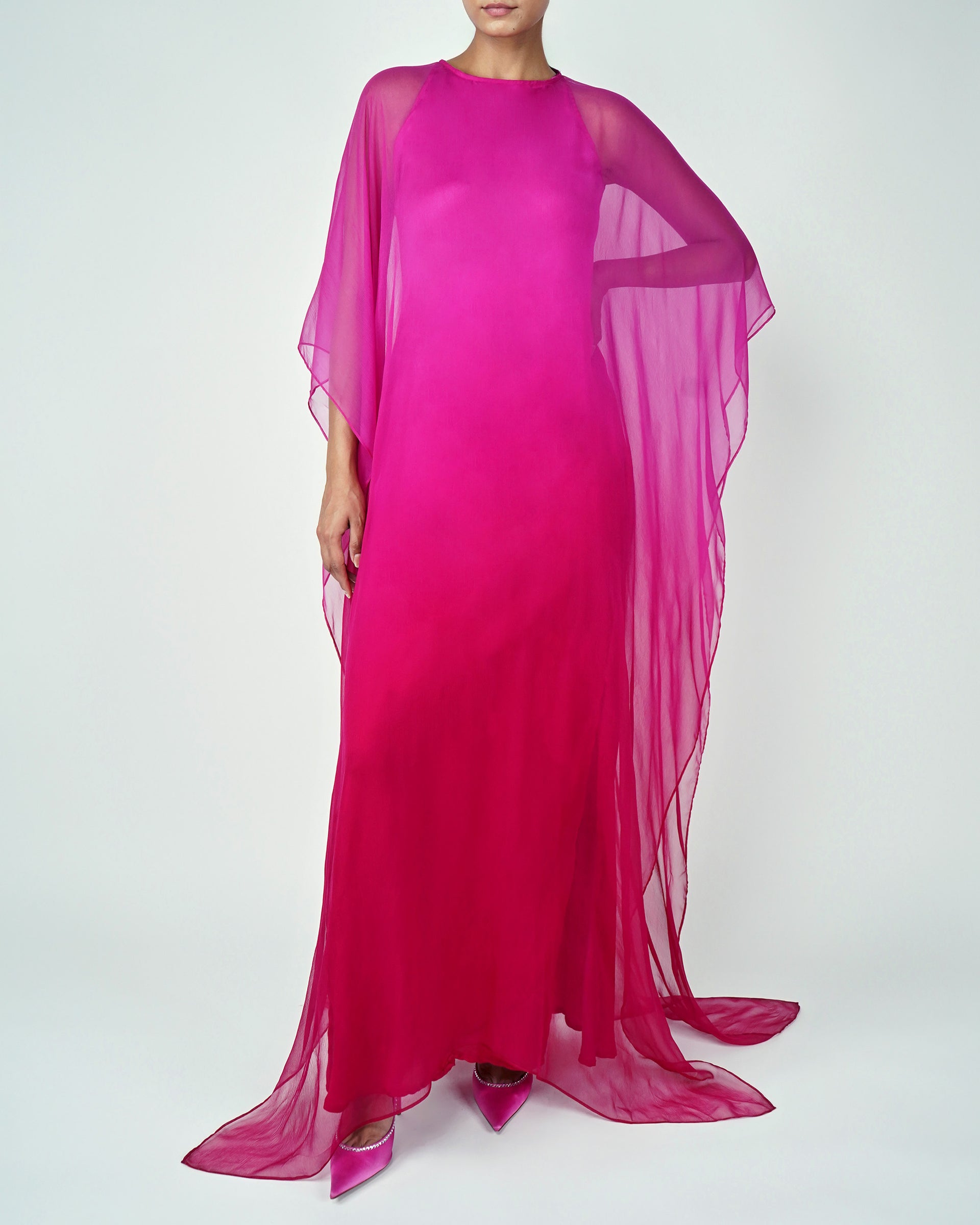 Cape Dress (Shades of Pink) – The Palace Atelier