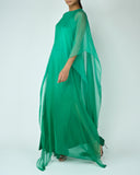 Cape Dress - Green Shaded