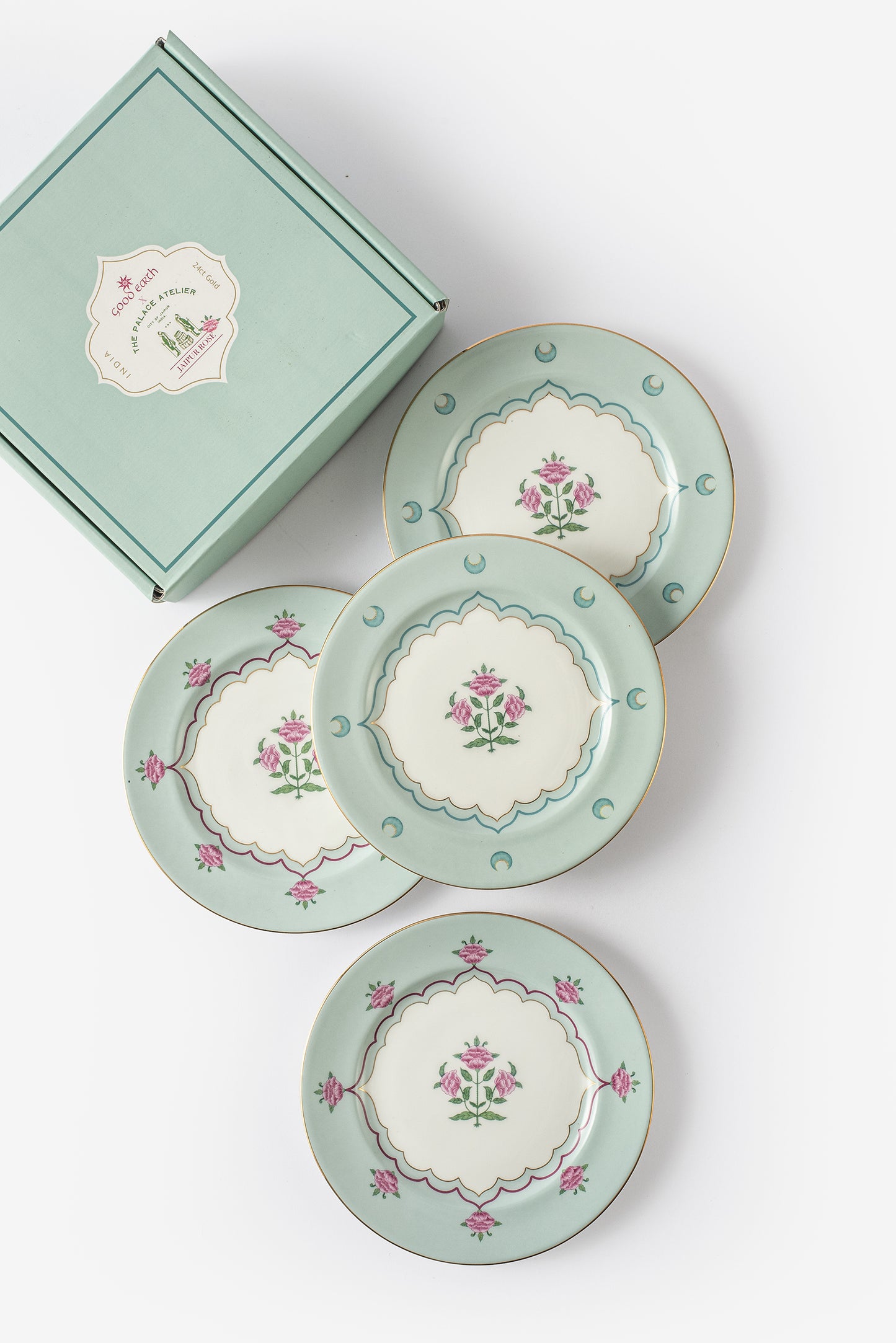 Jaipur Rose Tea Plates (Set of 4)