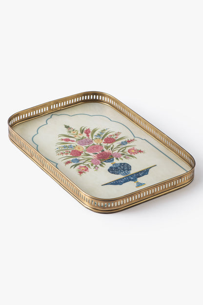 Jaipur Rose Guldasta Serving Tray (Large)