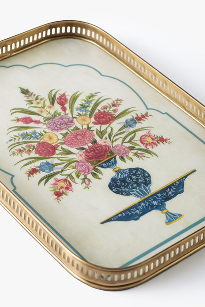 Jaipur Rose Guldasta Serving Tray (Large)