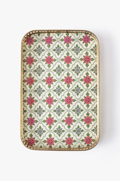Jaipur rose Guldasta Serving Tray (Medium)