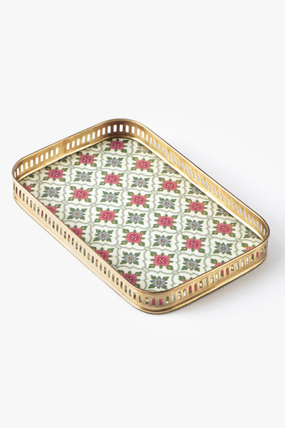 Jaipur rose Guldasta Serving Tray (Medium)