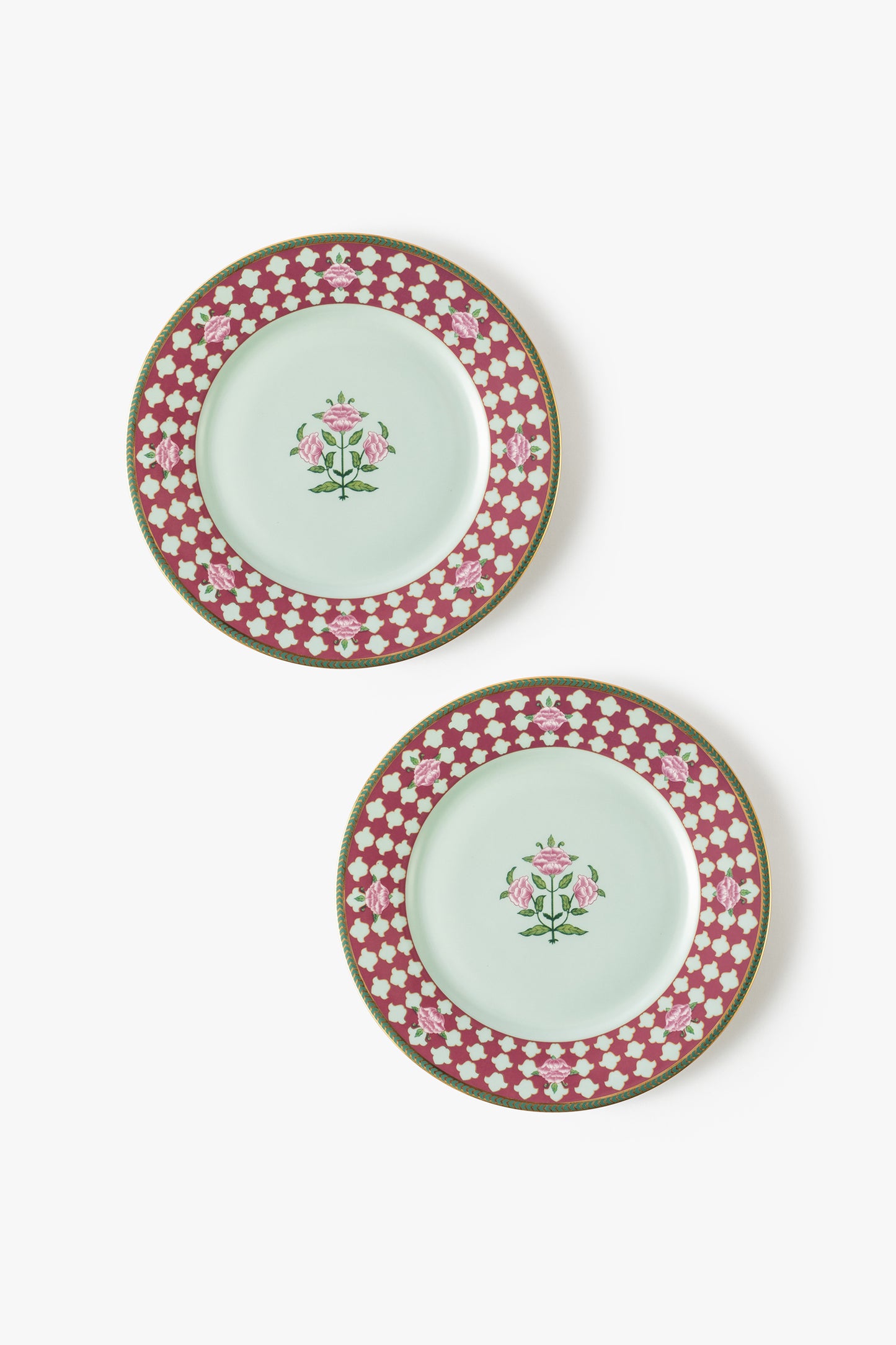 Jaipur Rose Lattice Dessert Plate (Set of 2)