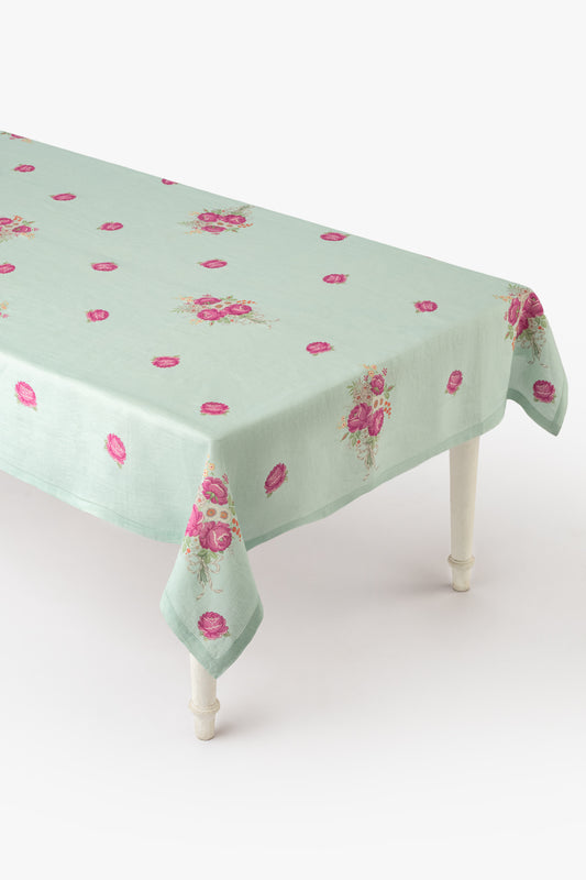 Jaipur Rose Linen Table Cloth