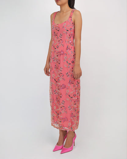 Embellished Long Dress (Peach)