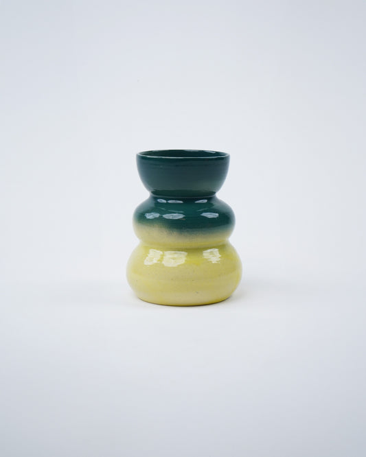 Three Layer Vase (Green & Yellow)